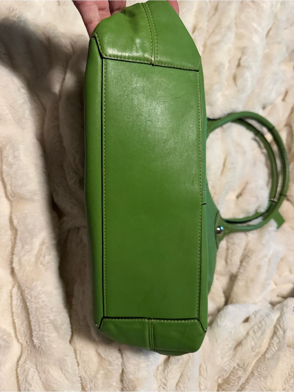 Y2K COACH Bleeker Legacy Green Shoulder Tote Double Strap Handles F14383 - Picture 12 of 14